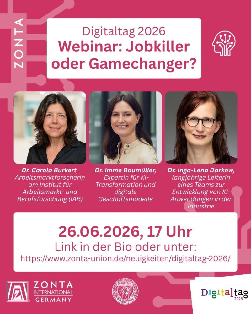 Zonta Digitaltag 2026 – Webinar: Jobkiller oder Gamechanger?